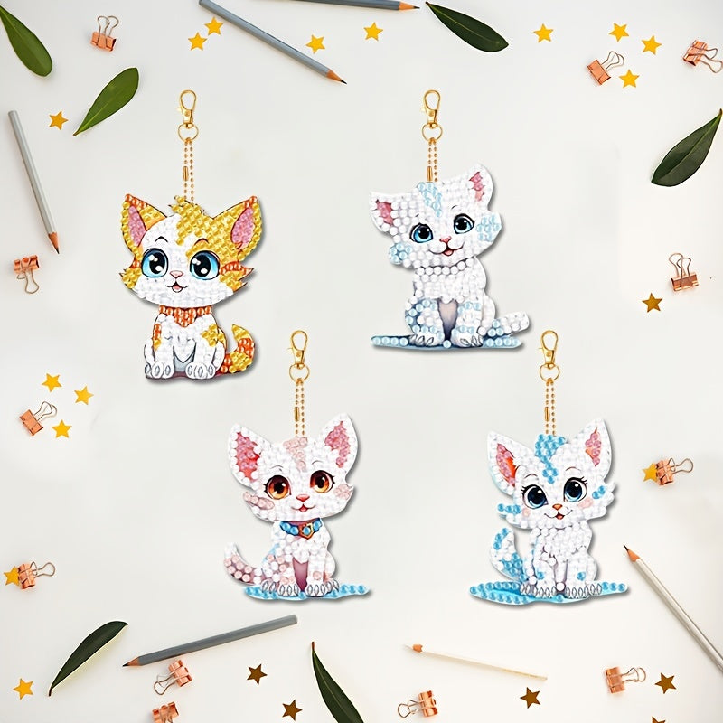 DIY Cat Diamond Painting Keychains