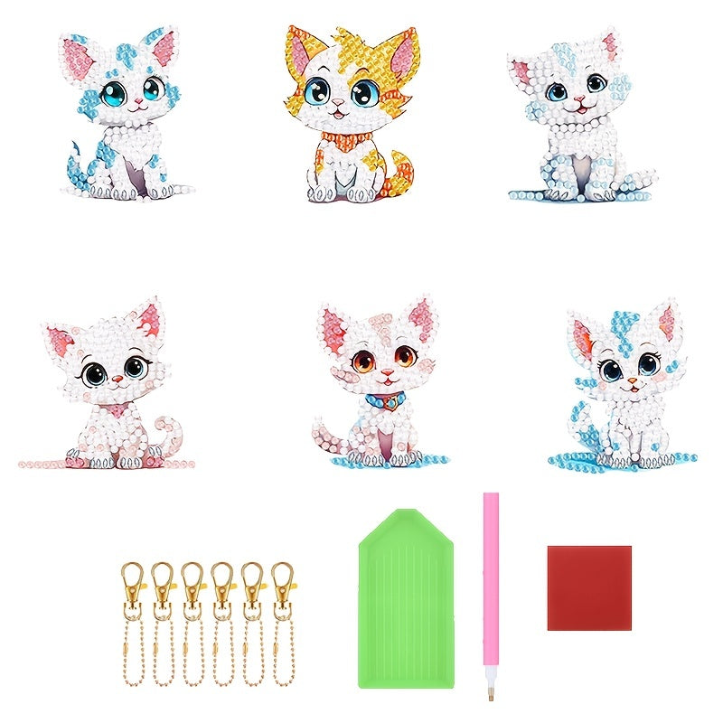 DIY Cat Diamond Painting Keychains