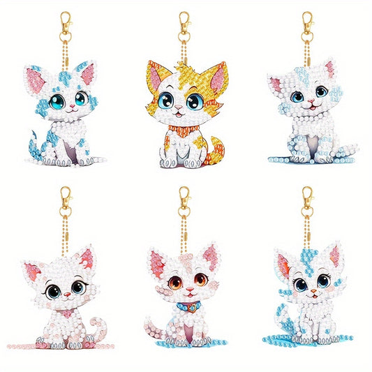 DIY Cat Diamond Painting Keychains