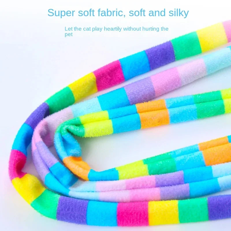 Cat Toys Rainbow Stripes Funny Cat Stick